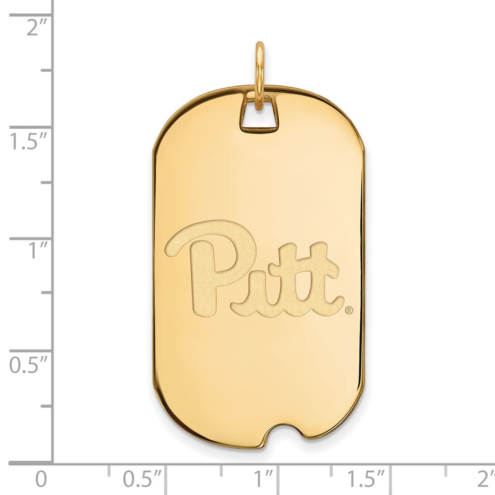 10K Gelbgold Logoart University Of Pittsburgh Groß Erkennungsmarke Anhänger