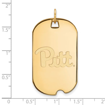 10K Gelbgold Logoart University Of Pittsburgh Groß Erkennungsmarke Anhänger