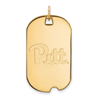 10K Gelbgold Logoart University Of Pittsburgh Groß Erkennungsmarke Anhänger
