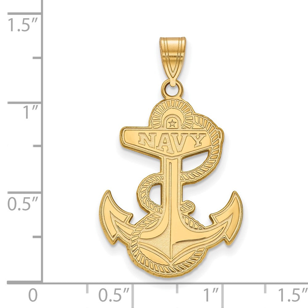 Vergoldet Sterlingsilber Logoart Us Naval Akademie Anker Extra Groß Anhänger