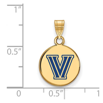 Vergoldet Sterlingsilber Logoart Villanova University Buchstabe V Klein Emailliert Plättchen Anhänger
