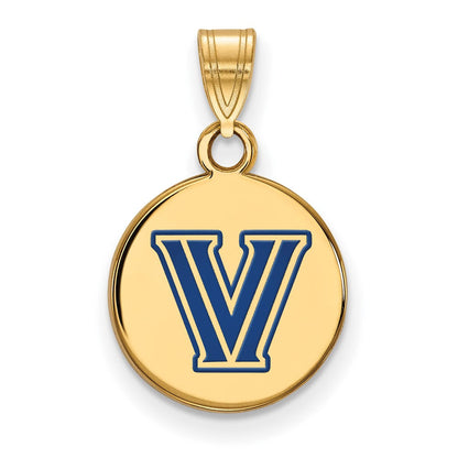 Vergoldet Sterlingsilber Logoart Villanova University Buchstabe V Klein Emailliert Plättchen Anhänger