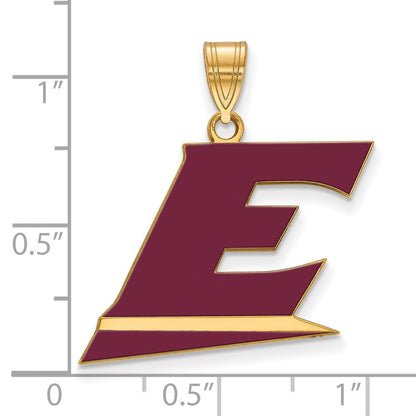 Vergoldet Sterlingsilber Logoart Eastern Kentucky University Buchstabe E Groß Emailliert Anhänger