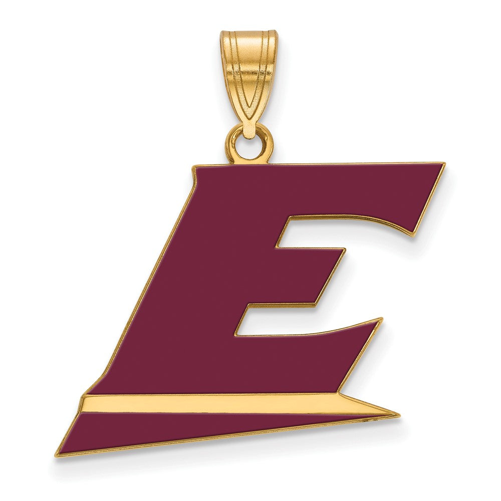 Vergoldet Sterlingsilber Logoart Eastern Kentucky University Buchstabe E Groß Emailliert Anhänger