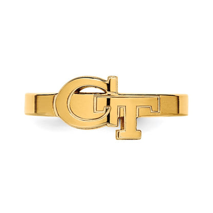 Vergoldet Sterlingsilber Logoart Georgia Institut Of Technologie G T Zehenring