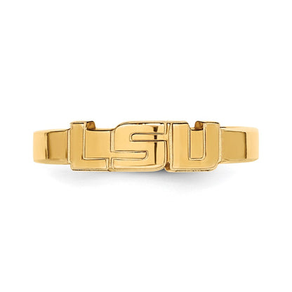 Vergoldet Sterlingsilber Logoart Louisiana State University L S U Zehenring