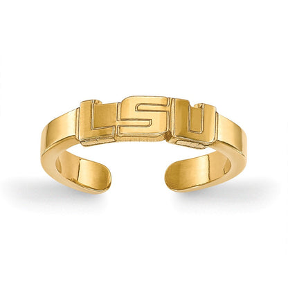Vergoldet Sterlingsilber Logoart Louisiana State University L S U Zehenring