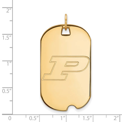 Vergoldet Sterlingsilber Logoart Purdue University Buchstabe P Groß Erkennungsmarke Anhänger