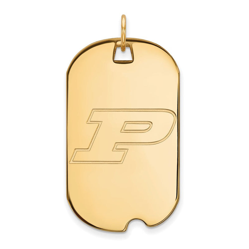 Vergoldet Sterlingsilber Logoart Purdue University Buchstabe P Groß Erkennungsmarke Anhänger