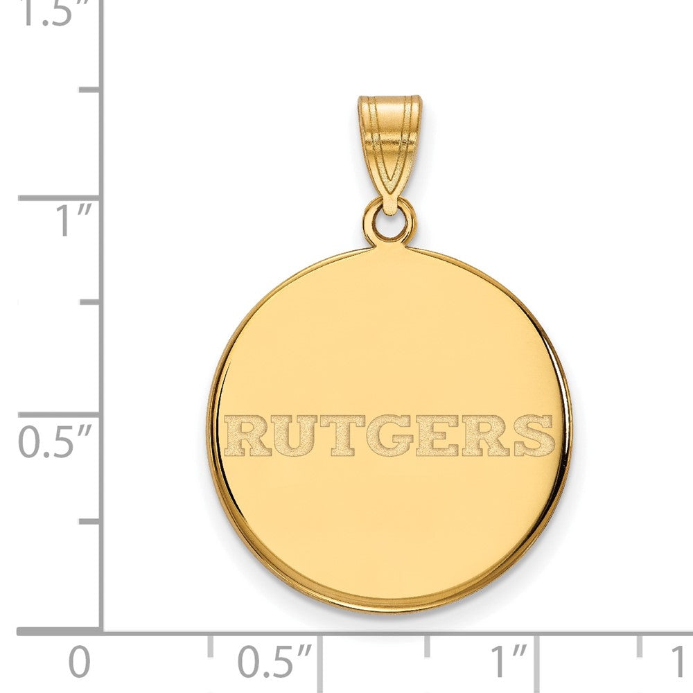 Vergoldet Sterlingsilber Logoart Rutgers University Groß Plättchen Anhänger
