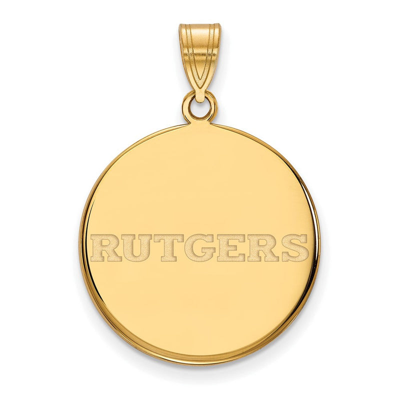 10K Gelbgold Logoart Rutgers University Groß Plättchen Anhänger