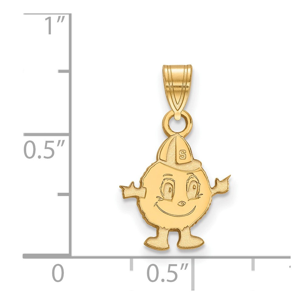 Vergoldet Sterlingsilber Logoart Syracuse University Mascot Klein Anhänger