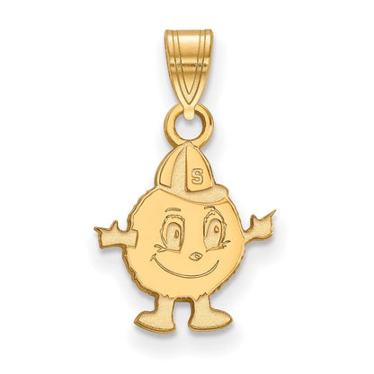 Vergoldet Sterlingsilber Logoart Syracuse University Mascot Klein Anhänger