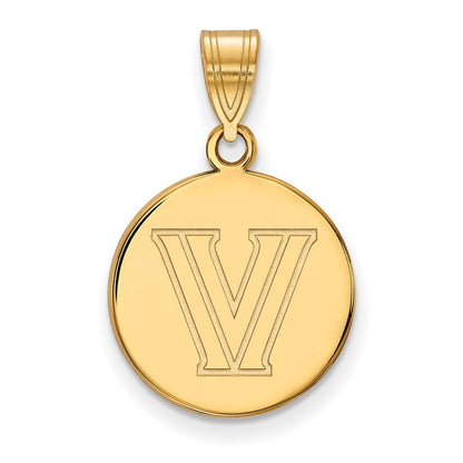 Vergoldet Sterlingsilber Logoart Villanova University Buchstabe V Mittel Plättchen Anhänger