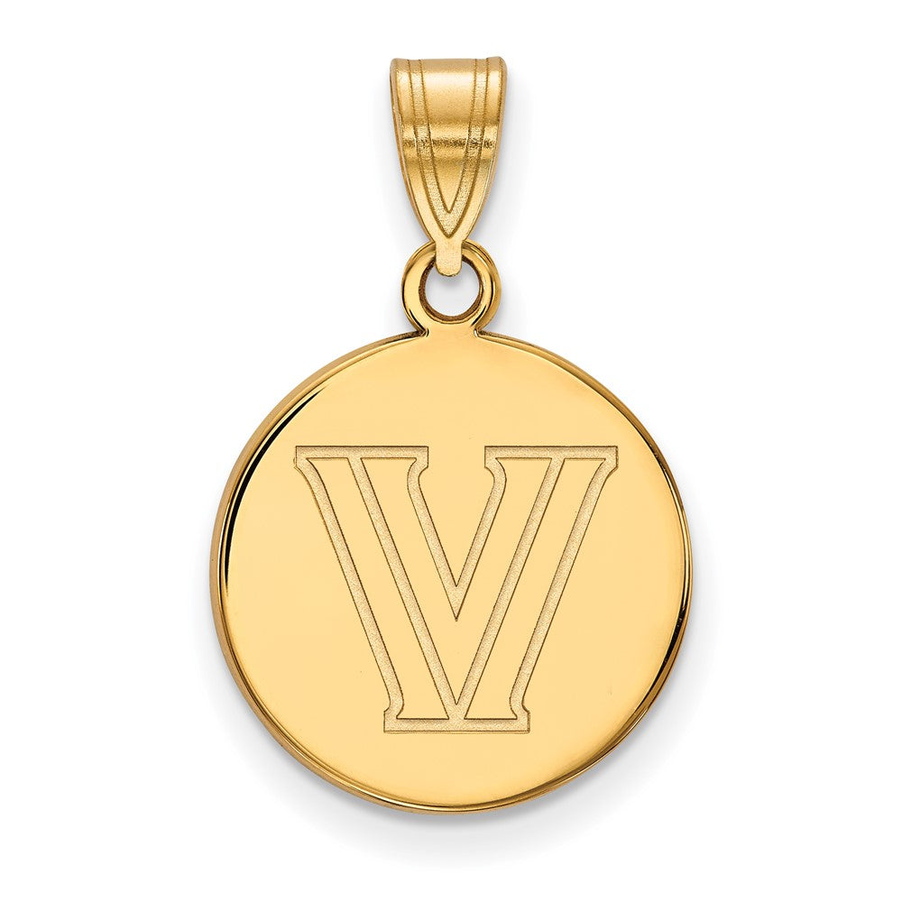 10K Gelbgold Logoart Villanova University Buchstabe V Mittel Plättchen Anhänger
