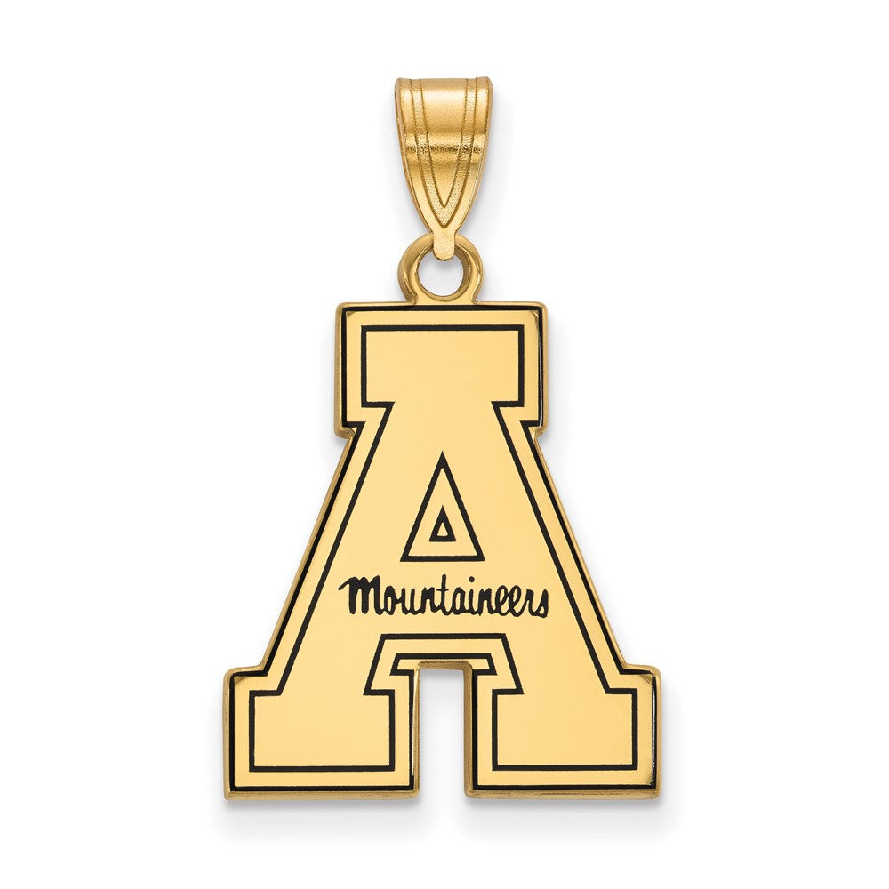 Vergoldet Sterlingsilber Logoart Appalachian State University Emailliert Groß Anhänger