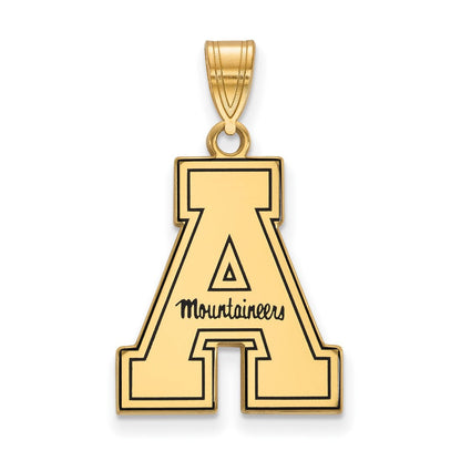 Vergoldet Sterlingsilber Logoart Appalachian State University Emailliert Groß Anhänger