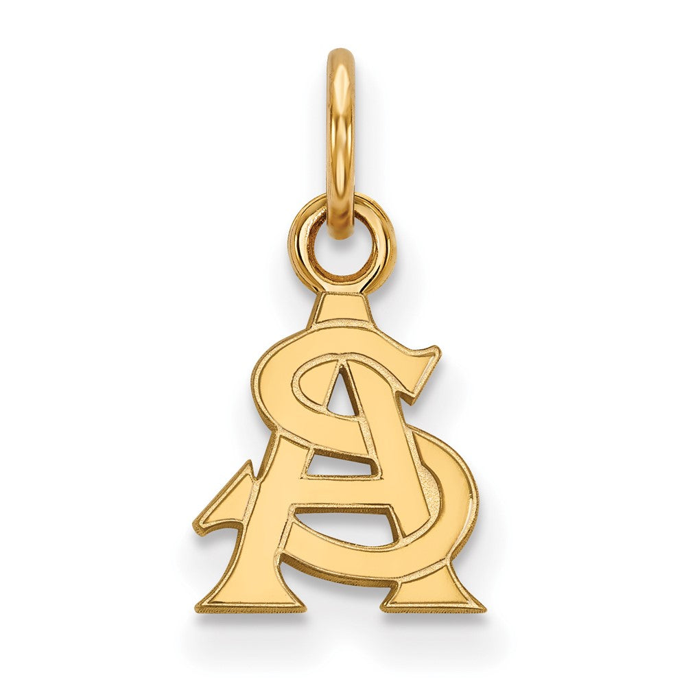 Vergoldet Sterlingsilber Logoart Arizona State University A S Extra Klein Anhänger