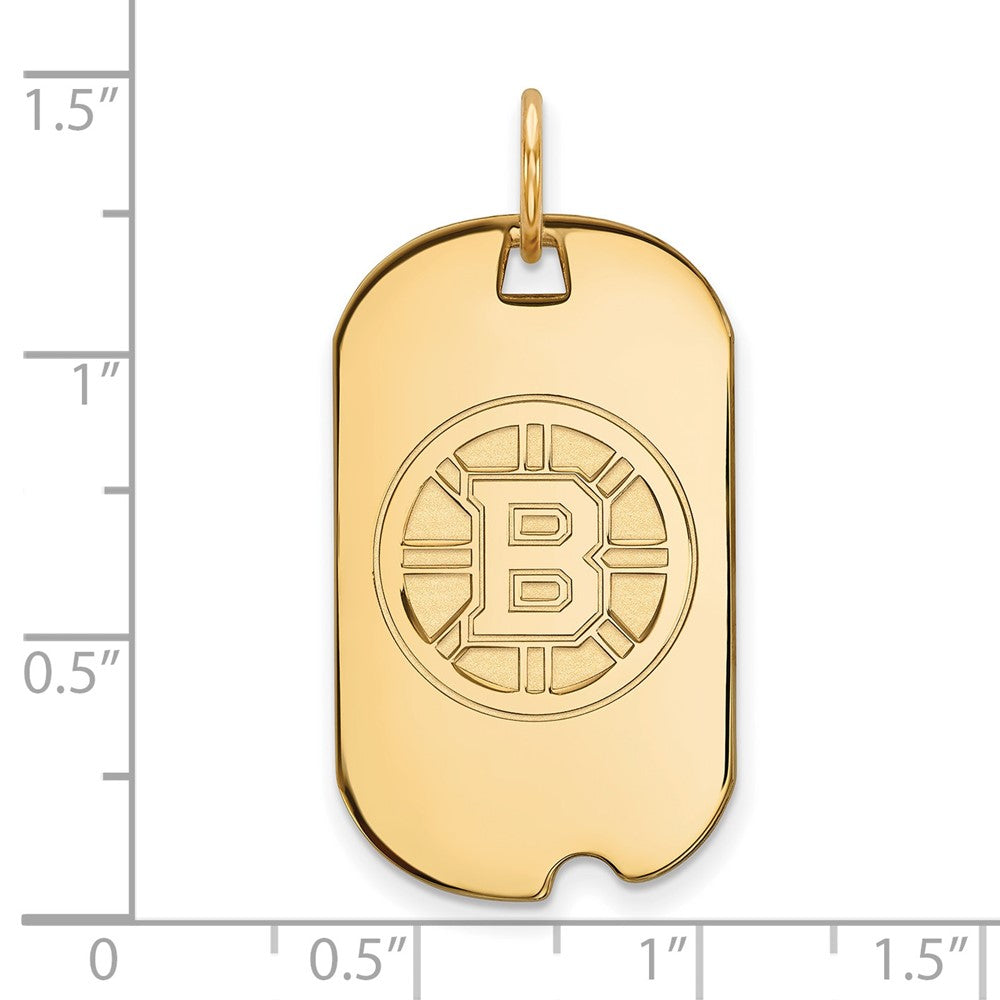Vergoldet Sterlingsilber Nhl Logoart Boston Bruins Klein Erkennungsmarke Anhänger