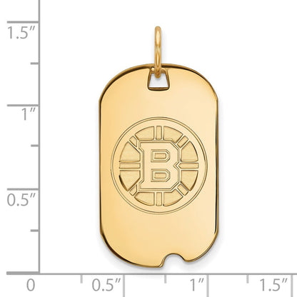 Vergoldet Sterlingsilber Nhl Logoart Boston Bruins Klein Erkennungsmarke Anhänger