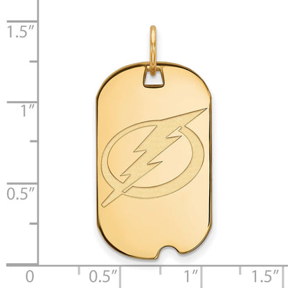 Vergoldet Sterlingsilber Nhl Logoart Tampa Bay Blitz Klein Erkennungsmarke Anhänger