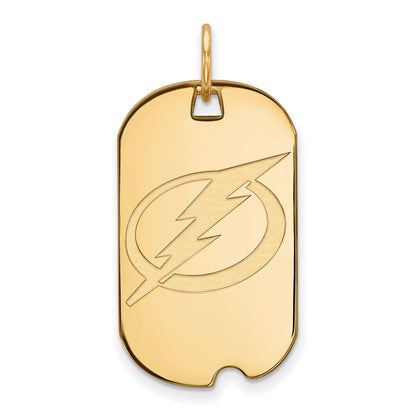 Vergoldet Sterlingsilber Nhl Logoart Tampa Bay Blitz Klein Erkennungsmarke Anhänger