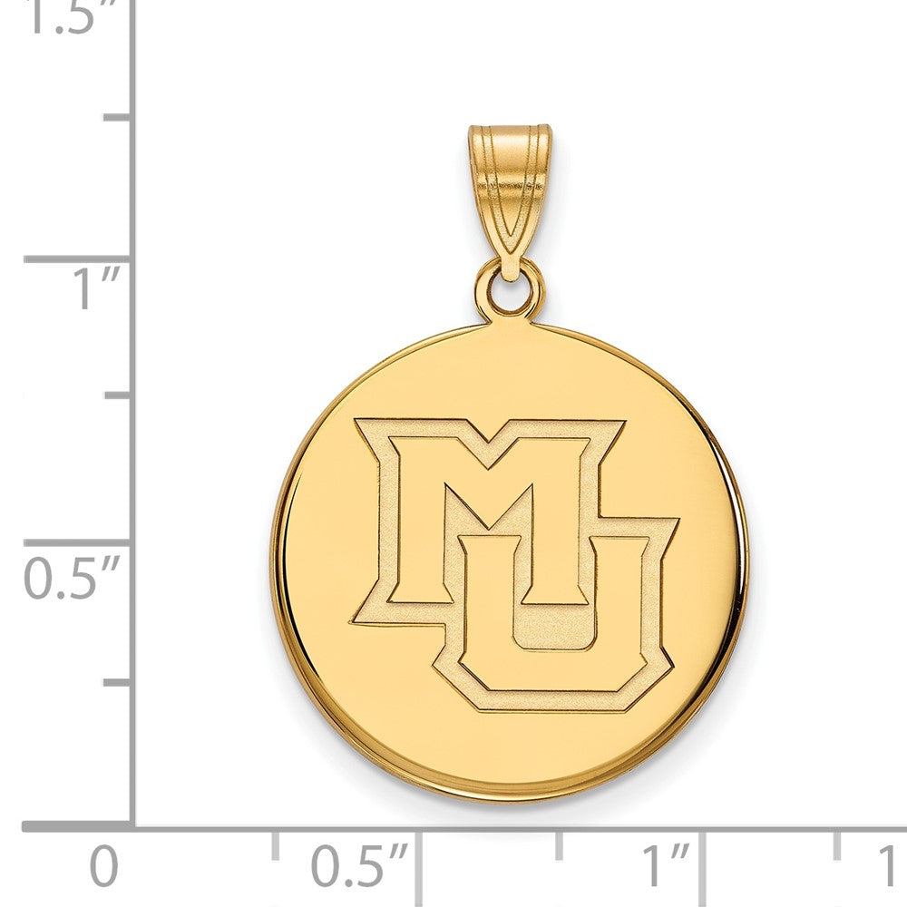 Vergoldet Sterlingsilber Logoart Marquette University M U Groß Plättchen Anhänger