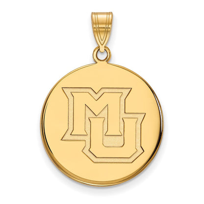 10K Gelbgold Logoart Marquette University M U Groß Plättchen Anhänger