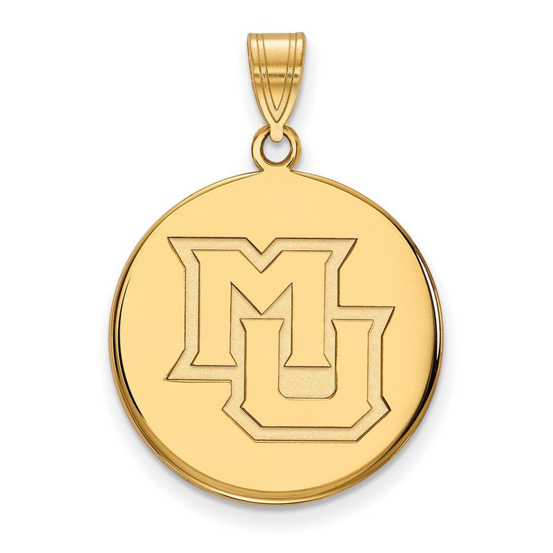 Vergoldet Sterlingsilber Logoart Marquette University M U Groß Plättchen Anhänger