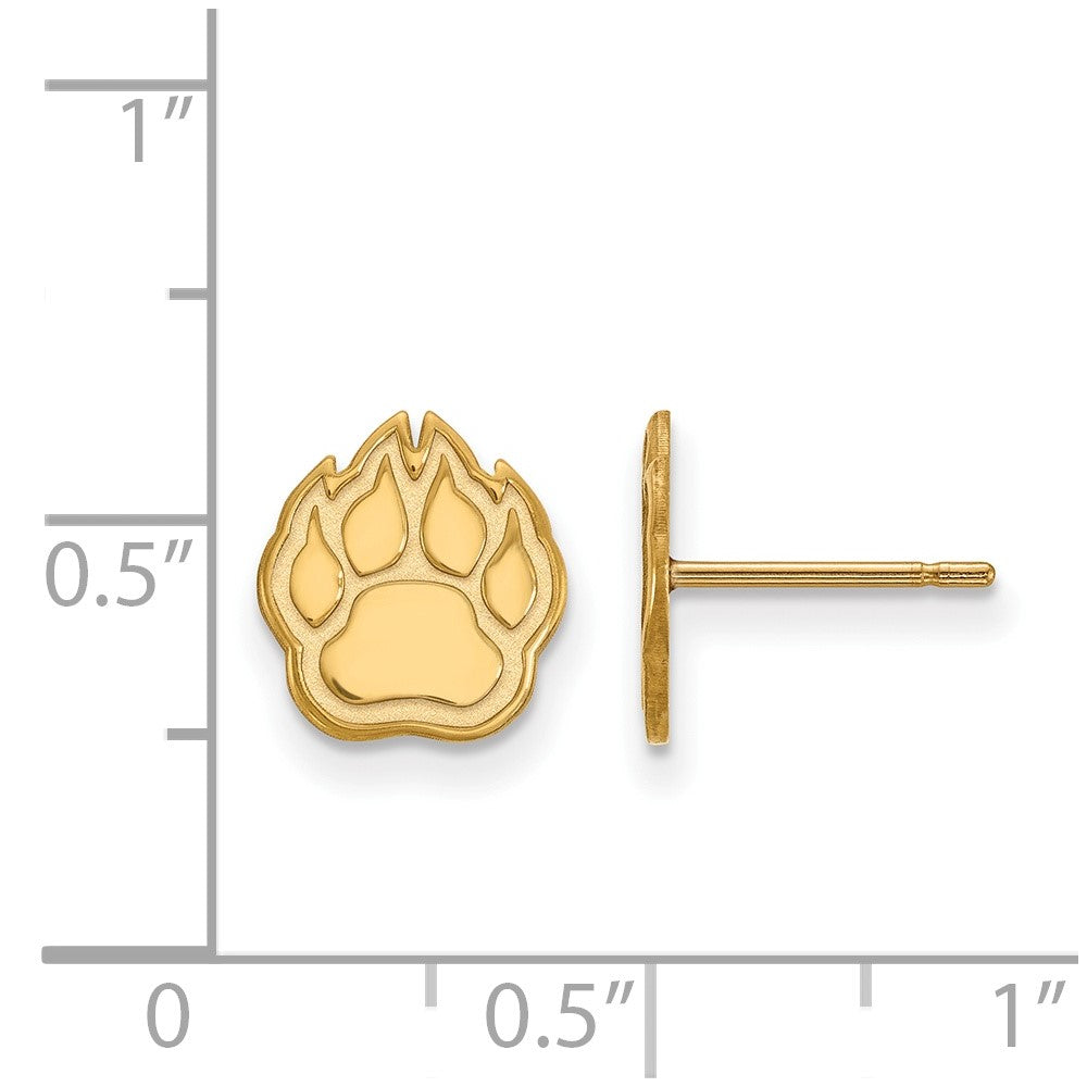 Vergoldet Sterlingsilber Logoart Northern Illinois University Paw Extra Klein Ohrstecker