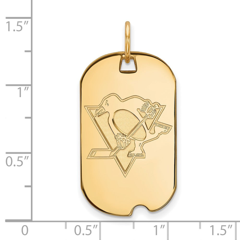 Vergoldet Sterlingsilber Nhl Logoart Pittsburgh Penguins Klein Erkennungsmarke Anhänger