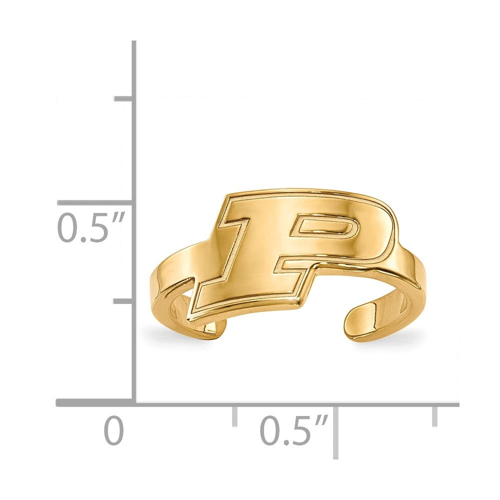 Vergoldet Sterlingsilber Logoart Purdue University Buchstabe P Zehenring
