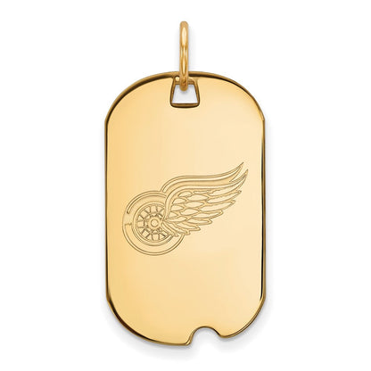 10K Gelbgold Nhl Logoart Detroit Rot Flügel Klein Erkennungsmarke Anhänger