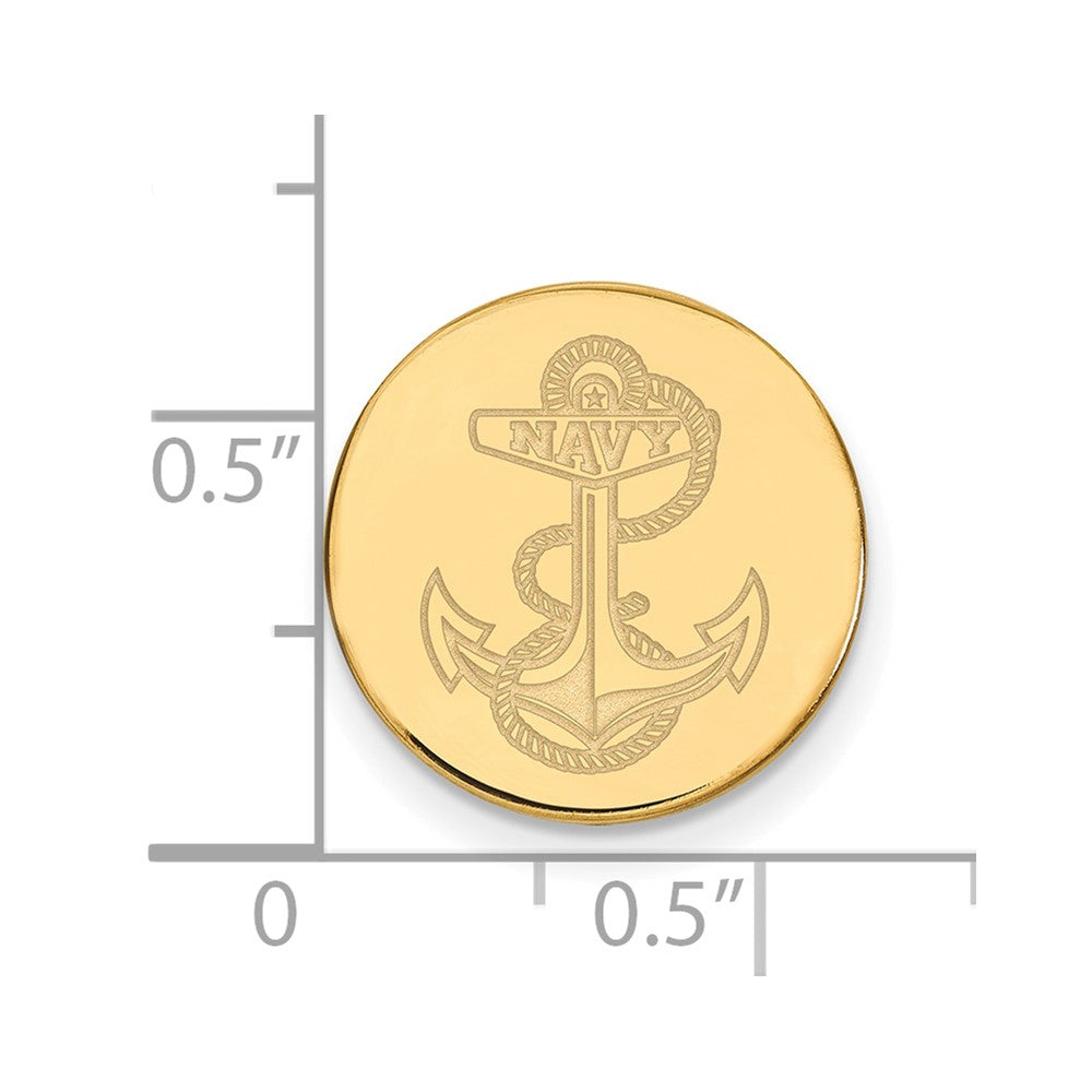 14K Gelbgold Gold Logoart Us Naval Akademie Anker Anstecknadel