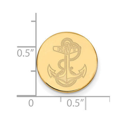 14K Gelbgold Gold Logoart Us Naval Akademie Anker Anstecknadel