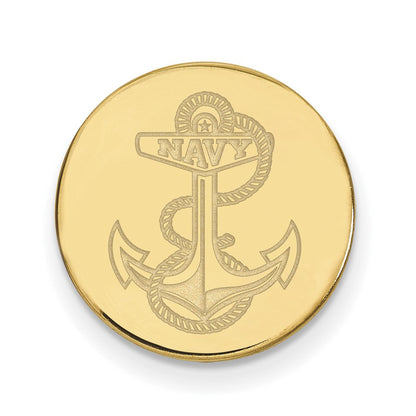 14K Gelbgold Gold Logoart Us Naval Akademie Anker Anstecknadel