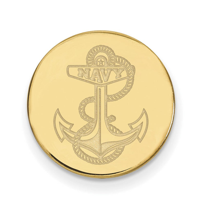 14K Gelbgold Gold Logoart Us Naval Akademie Anker Anstecknadel