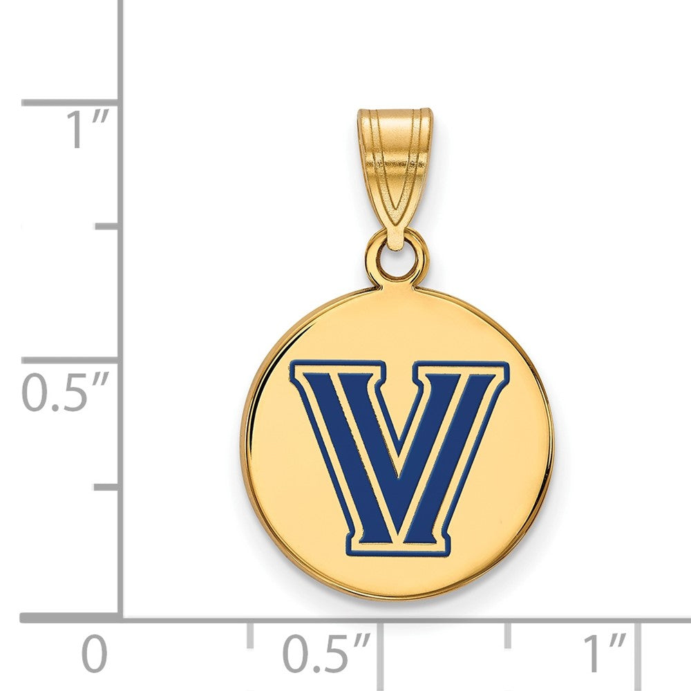 Vergoldet Sterlingsilber Logoart Villanova University Buchstabe V Mittel Emailliert Plättchen Anhänger