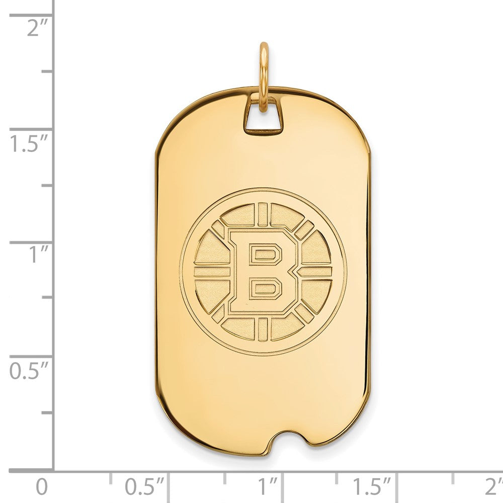 Vergoldet Sterlingsilber Nhl Logoart Boston Bruins Groß Erkennungsmarke Anhänger