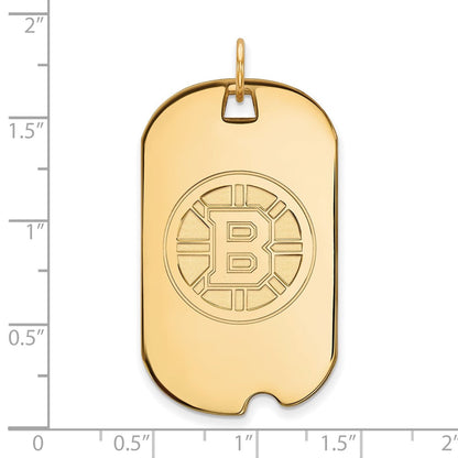 Vergoldet Sterlingsilber Nhl Logoart Boston Bruins Groß Erkennungsmarke Anhänger