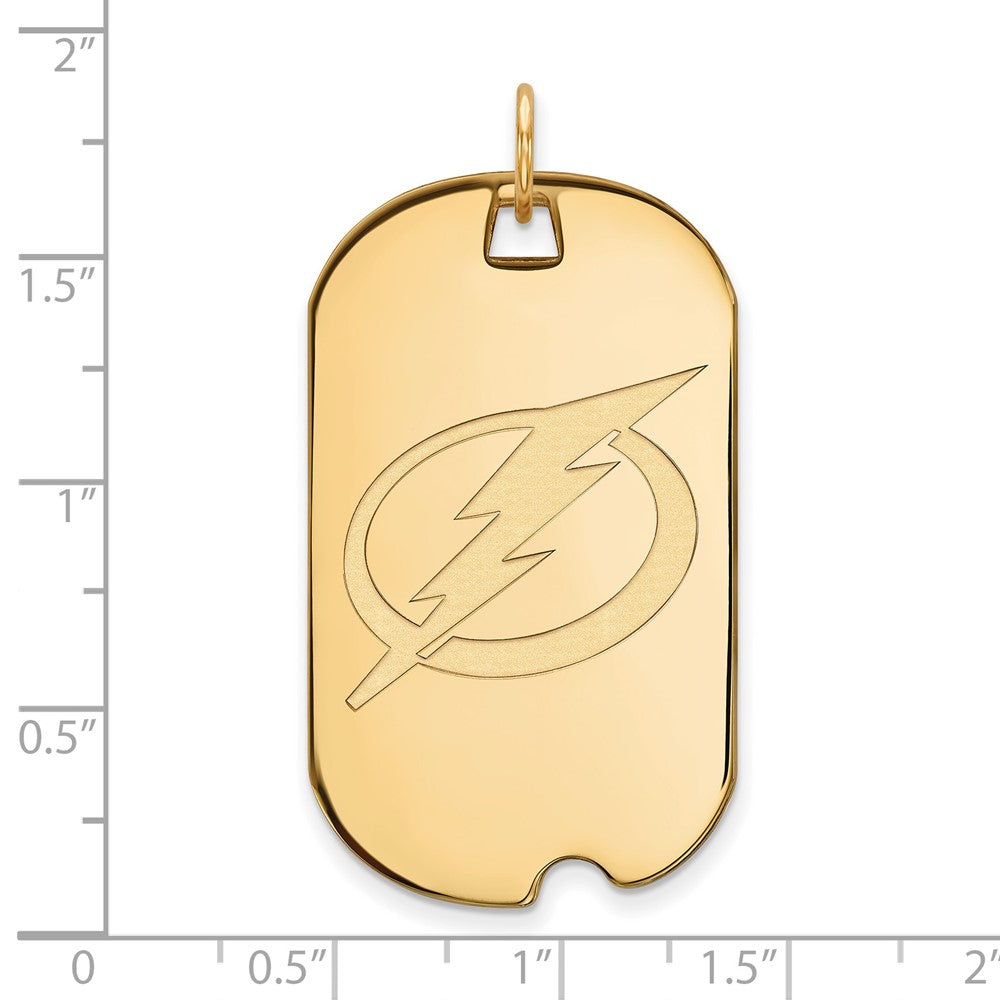 Vergoldet Sterlingsilber Nhl Logoart Tampa Bay Blitz Groß Erkennungsmarke Anhänger
