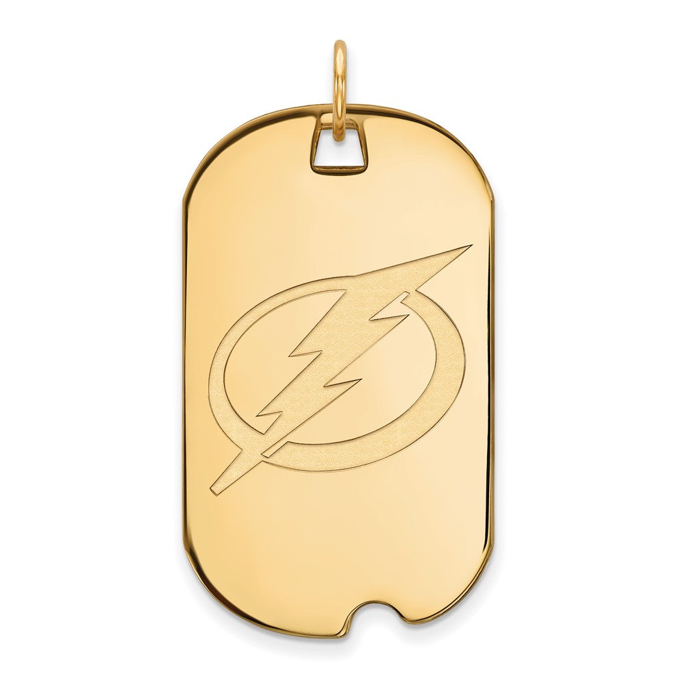 Vergoldet Sterlingsilber Nhl Logoart Tampa Bay Blitz Groß Erkennungsmarke Anhänger