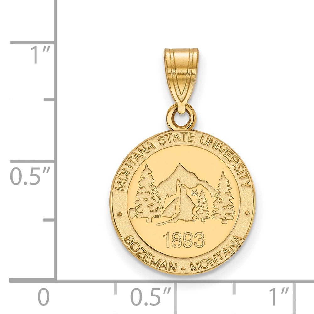 Vergoldet Sterlingsilber Logoart Montana State University Mittel Wappen Anhänger