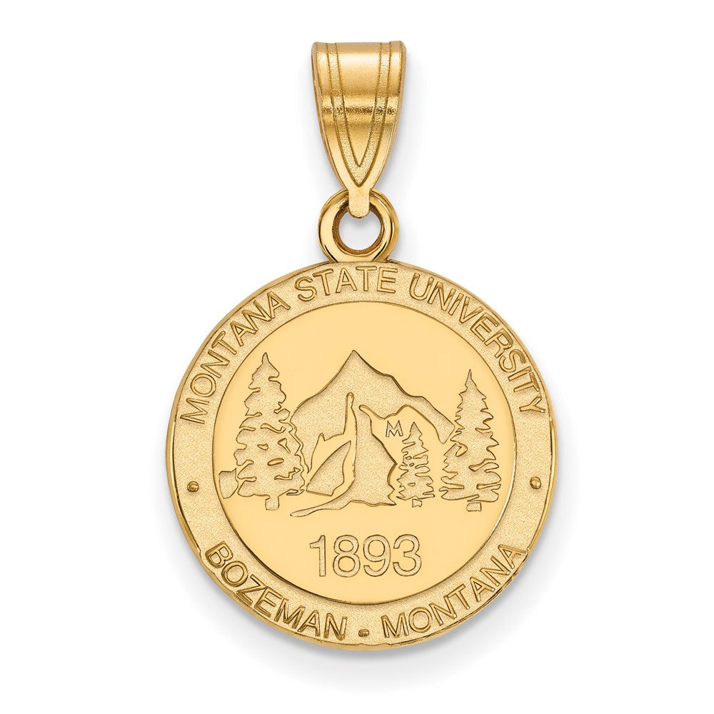 Vergoldet Sterlingsilber Logoart Montana State University Mittel Wappen Anhänger