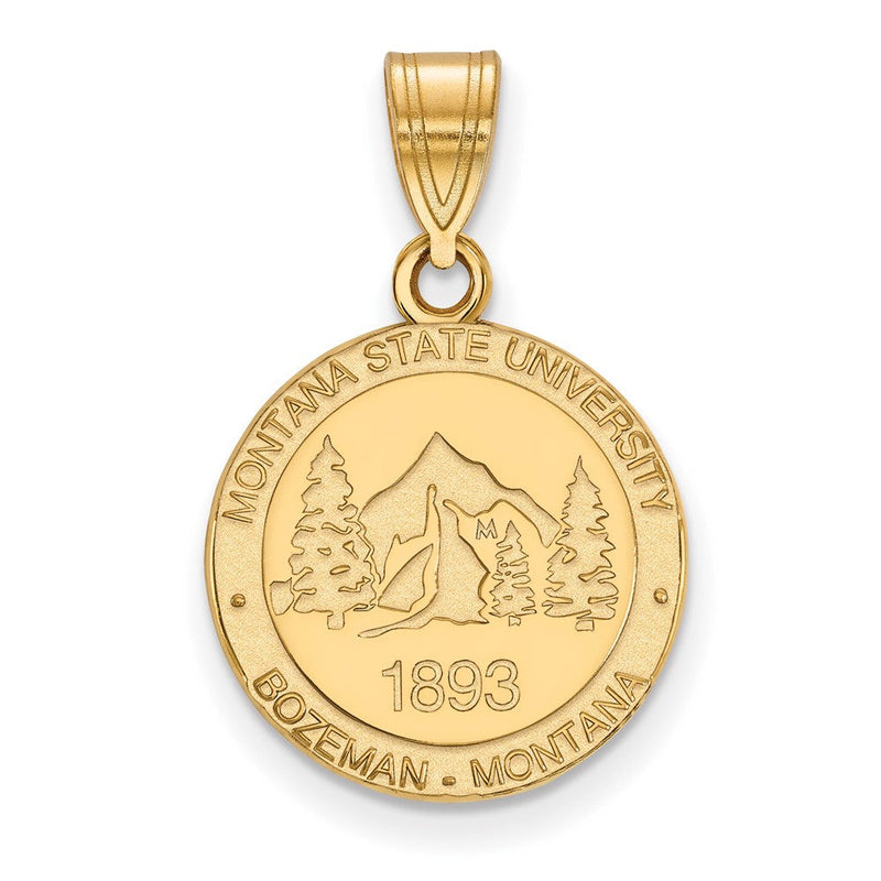 Vergoldet Sterlingsilber Logoart Montana State University Mittel Wappen Anhänger