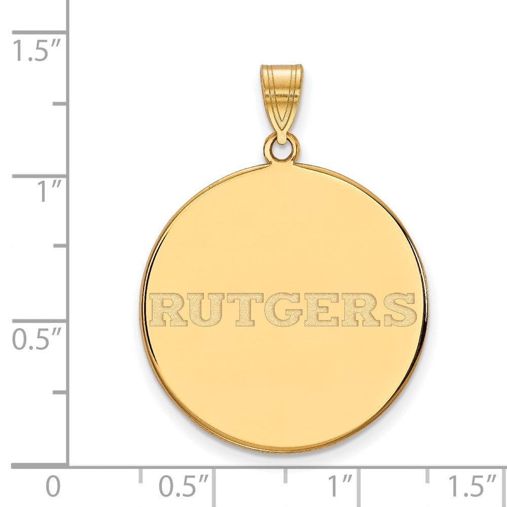 10K Gelbgold Logoart Rutgers University Extra Groß Plättchen Anhänger
