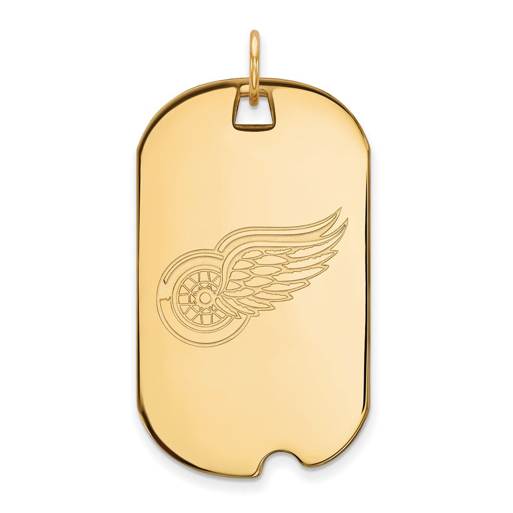 10K Gelbgold Nhl Logoart Detroit Rot Flügel Groß Erkennungsmarke Anhänger