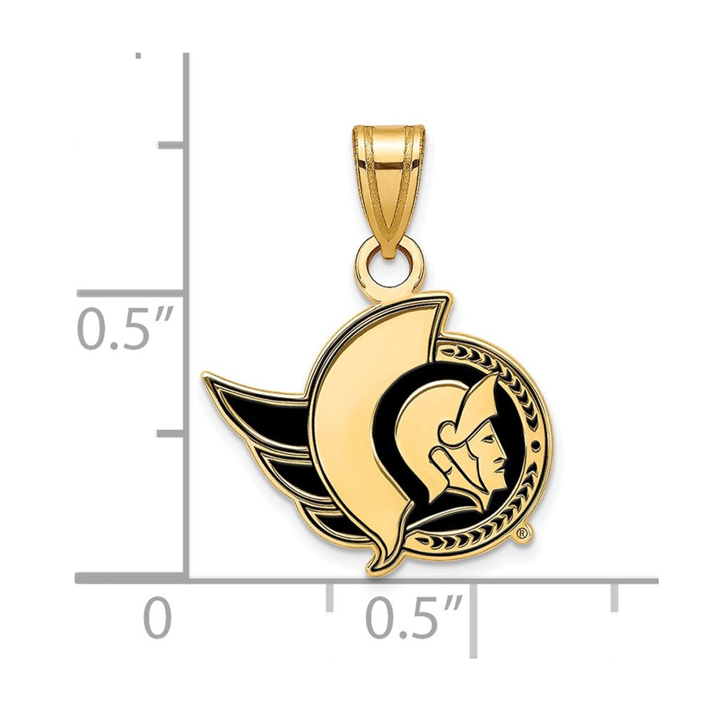 Vergoldet Sterlingsilber Nhl Logoart Ottawa Senators Klein Emailliert Anhänger