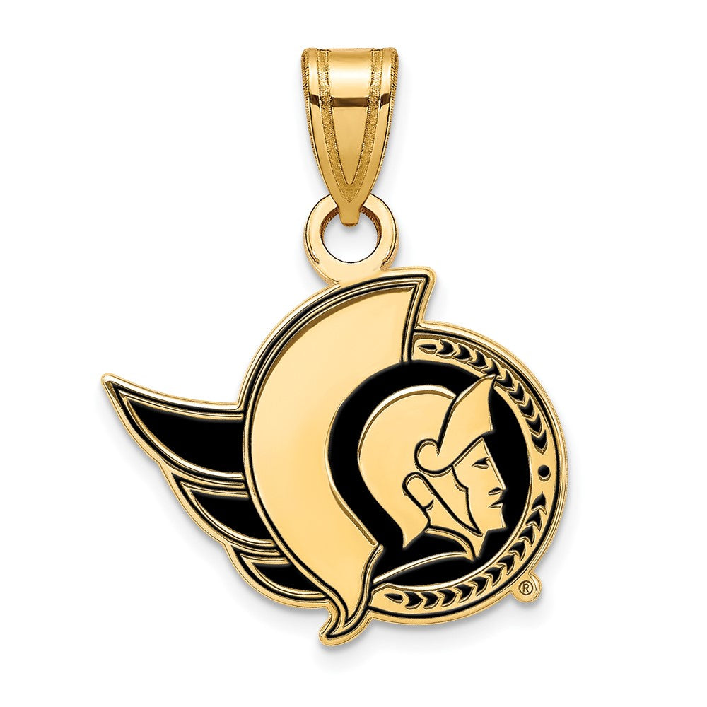 Vergoldet Sterlingsilber Nhl Logoart Ottawa Senators Klein Emailliert Anhänger