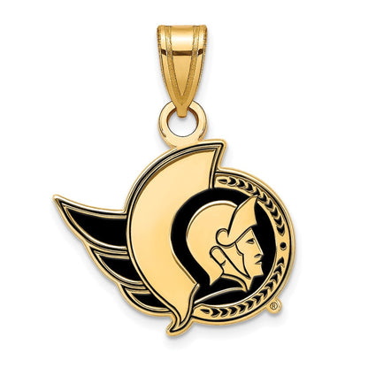 Vergoldet Sterlingsilber Nhl Logoart Ottawa Senators Klein Emailliert Anhänger